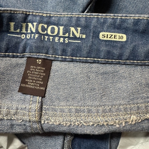 Lincoln Women's Blue Distressed Denim Shorts with Flag Cuff - Picture 4 of 5